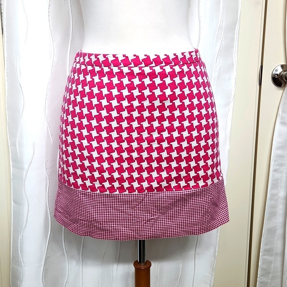 Michael Kors Pink Houndstooth Skirt